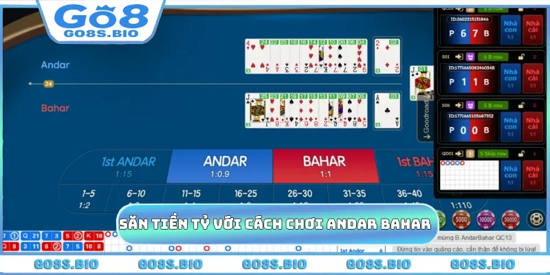 Săn tiền tỷ với cách chơi Andar Bahar